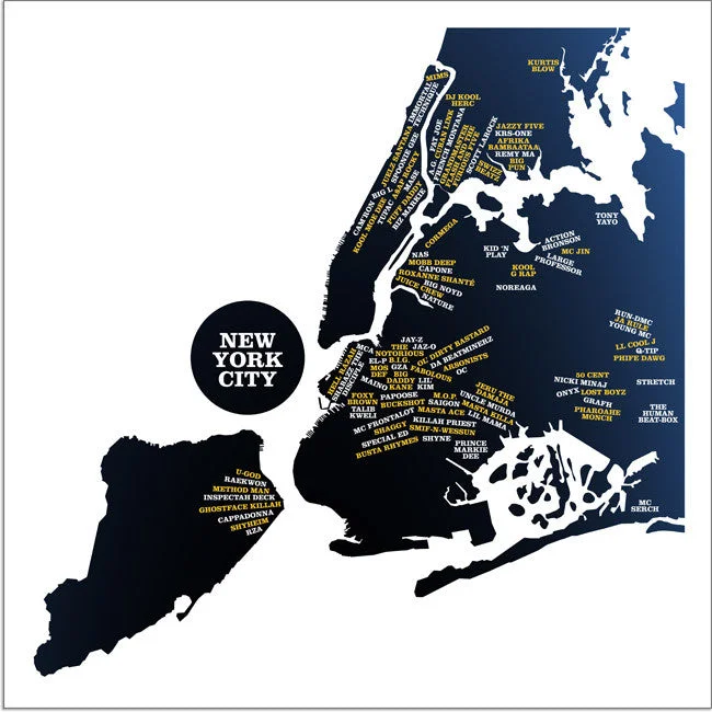 New York City Area Rappers Map