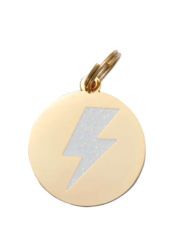 Lightning Bolt Pet ID Tag Gold