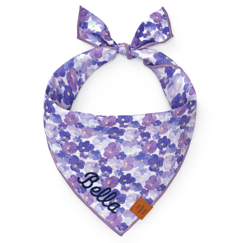 Pressed Pansies Dog Bandana