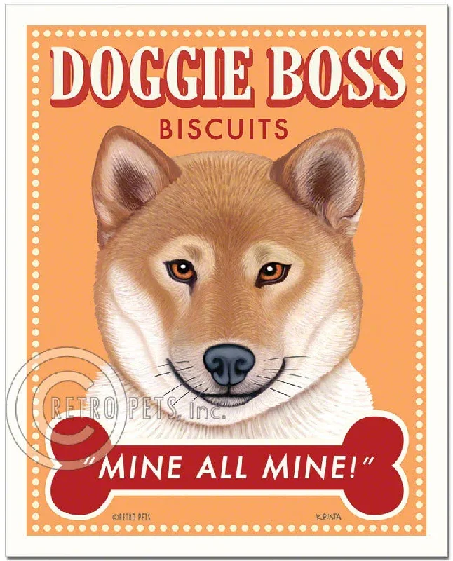 T-119  8x10 Art Print, Shiba Inu "Doggie Boss"