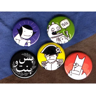 Cat and Girl Button Pack