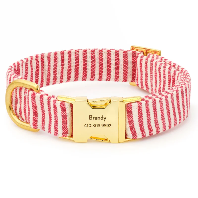 Red Stripe Dog Collar