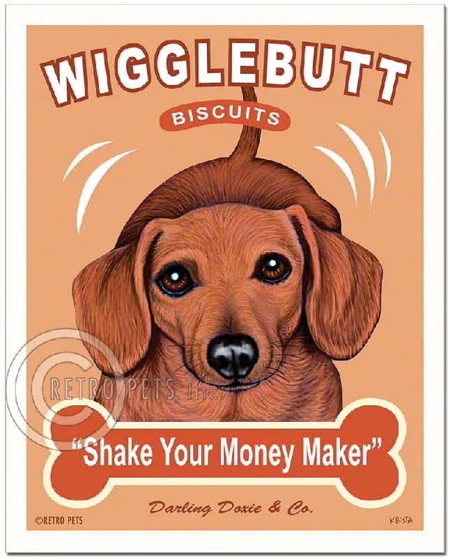 T-109  8x10 Art Print, Dachshund "Wigglebutt Dachshund"