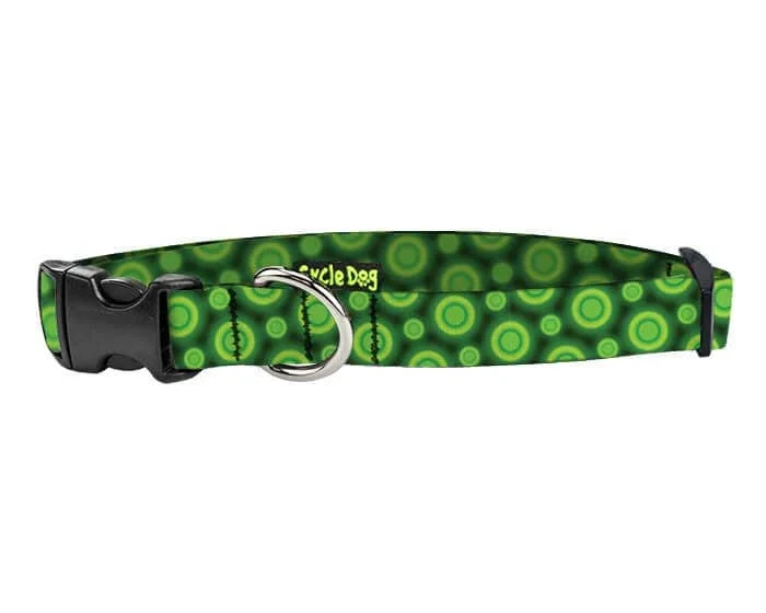 Cycle Dog - Small Ecoweave-Green SpaceDots Dog Collar