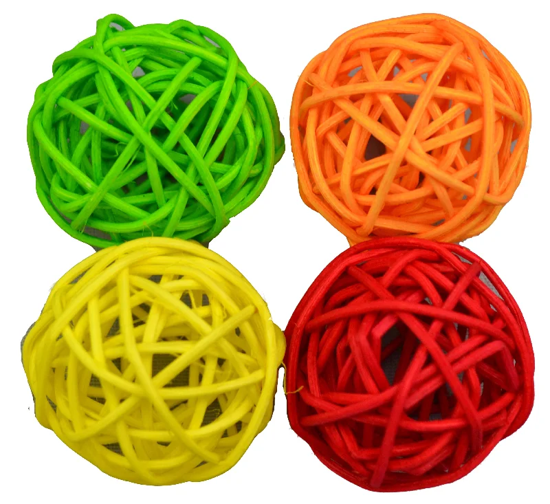 Pet Palette Distribution - Amazing Pet Products 4pk Woven Rattan Balls Cat Toys