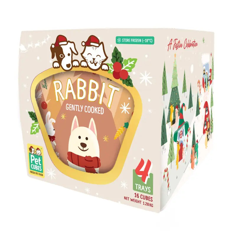 [5% OFF] PetCubes Gently Cooked Festive Rabbit for Dogs 1.28KG