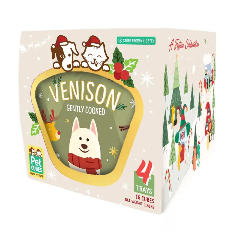 [5% OFF] PetCubes Gently Cooked Festive Venison for Dogs 1.28KG