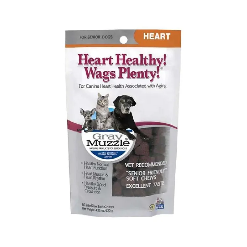 Ark Naturals® Gray Muzzle, Heart Healthy! Wags Plenty!, Heart for Senior Dog 60 Count