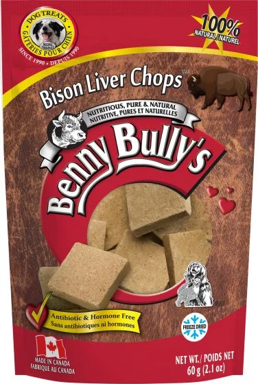 Benny Bullys Bison Liver Chops Dog 60g