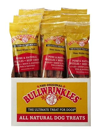 Bullwrinkles Steer Sticks Dog 5in 4pk