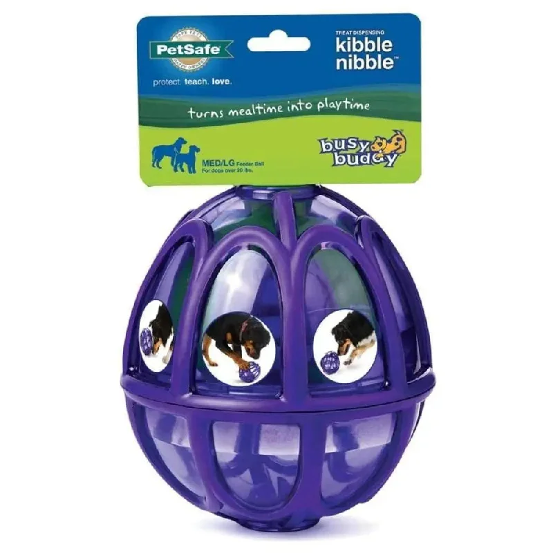 Busy Buddy Dog Toy Kibble Nibble Feeder Ball Purple