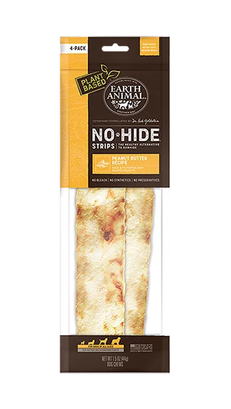 Earth Animal No Hide Strips: Peanut Butter (4-pack)