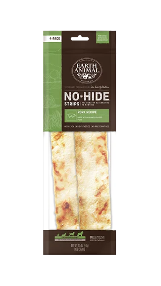 Earth Animal No Hide Strips: Pork (4-pack)