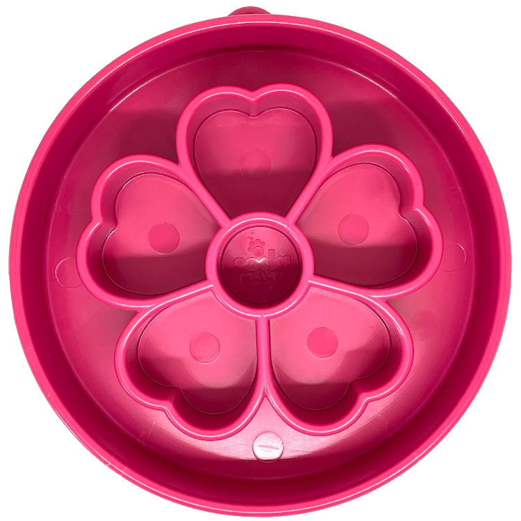 Flower Design eBowl Enrichment Slow Feeder Bowl for Dogs: Flower Bowl - Pink