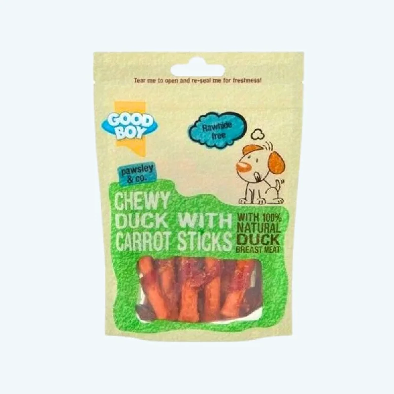 Chewy Duck with Carrot Sticks