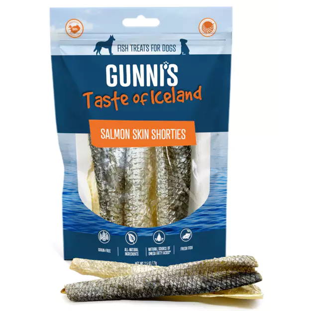 Gunni's Taste of Iceland Salmon Skin Shorties 2oz Bag (57g)