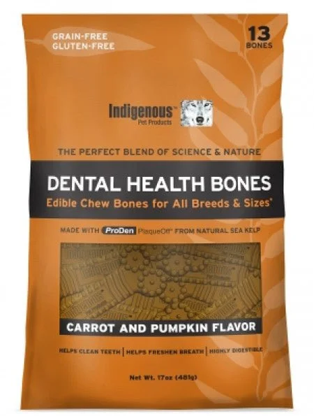 Indigenous Pet Products - Dental Health Bones - Carrot and Pumpkin Flavor