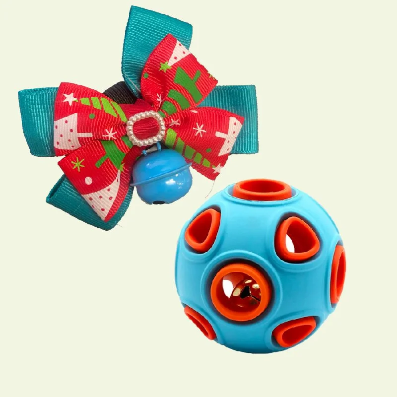 Christmas bow & a bell ball