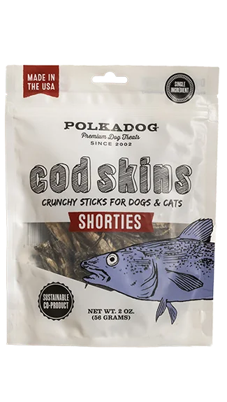 Polkadog Single Ingredient Jerky ("Shorties"): Cod Skins