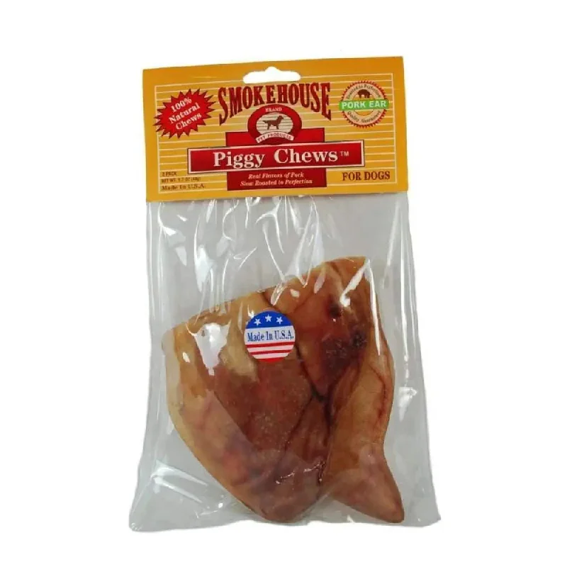 Smokehouse USA Made Natural Pig Ears Dog Chew 6 pk