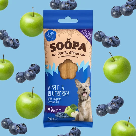 Soopa Blueberry & Apple Dental Sticks Dog Chew