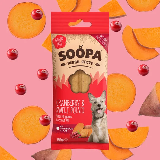 Soopa Cranberry & Sweet Potato Dental Sticks Dog Chew