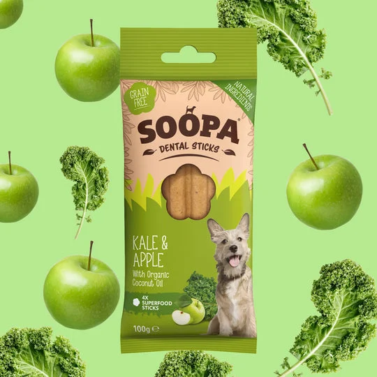 Soopa Kale & Apple Dental Sticks Dog Chew