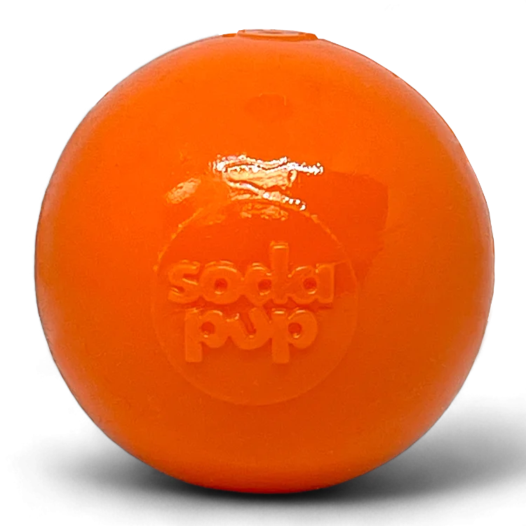 Squeak Ball Ultra Durable PUP-X Squeaking, Chewing, Floating & Retrieving Ball: Medium Squeaker Ball - orange