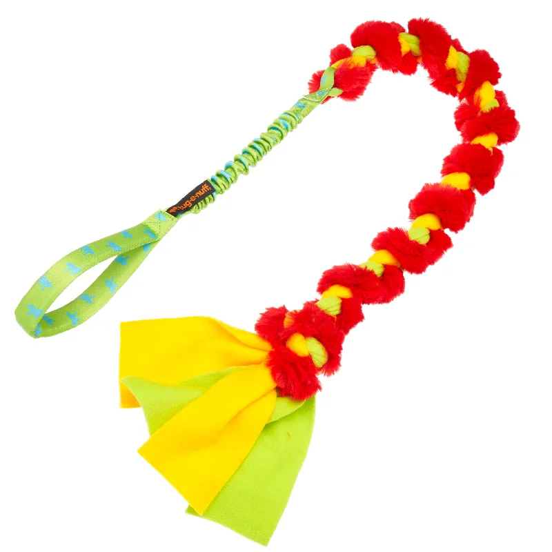 The Big Twizzler | Tough Dog Tug Toy | Bungee | Tug-E-Nuff: Green Pattern Handle