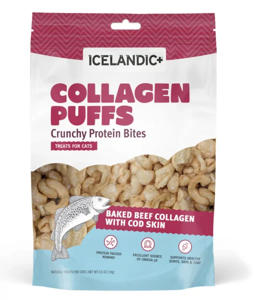 Icelandic Plus Cat Collagen Mini Puffs w/ Fish .5 oz