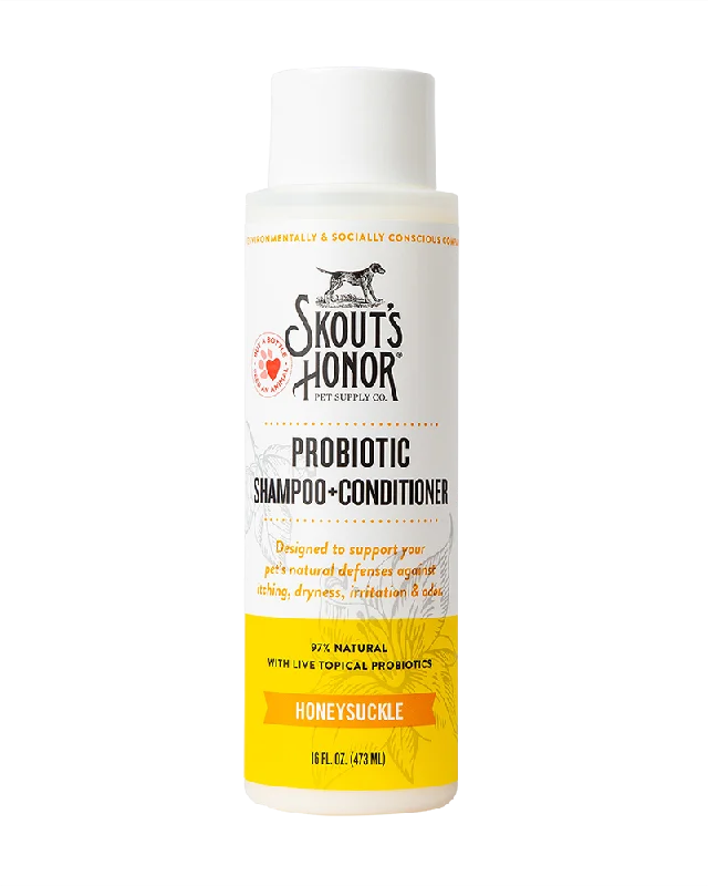 Skout’s Honor Probiotic Shampoo + Conditioner for Dogs & Cats - Honeysuckle 16oz