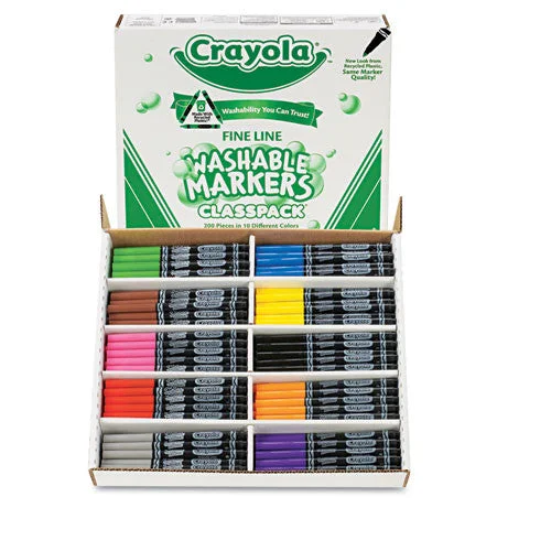 200 pc Crayola Fine Tip Washable Markers (10 colors)