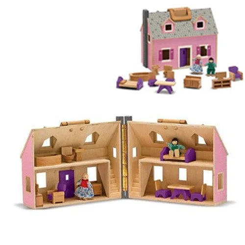 Fold & Go Dollhouse with Furniture Set