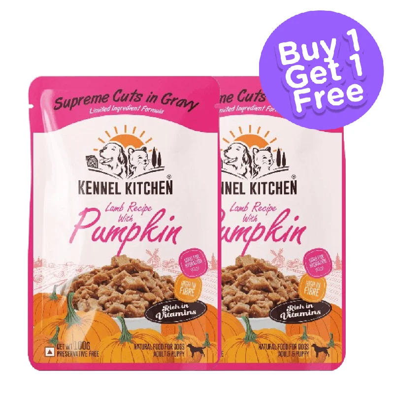 Kennel Kitchen Supreme Cuts in Gravy Lamb with Pumpkin Puppy & Adult Dog Wet Food (All Life Stage) (Buy 1 Get 1) (Limited Shelf Life)