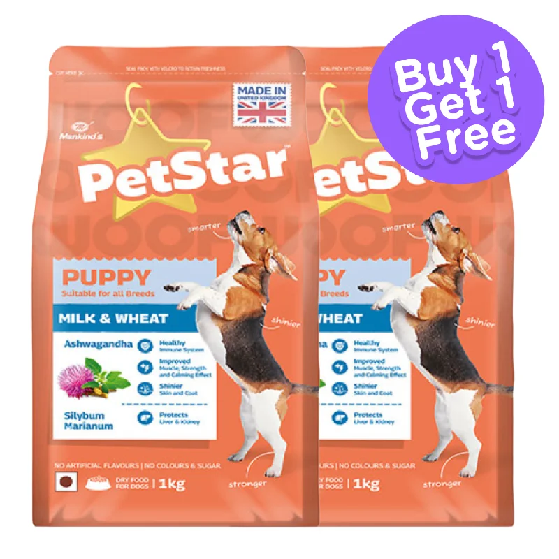 Mankind Petstar Milk and Wheat Puppy Dog Dry Food (Buy 1 Get 1) (Limited Shelf Life)