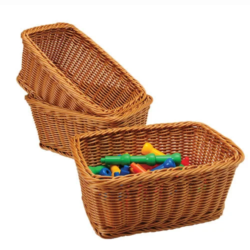 Matching Woven Plastic Rectangular Baskets