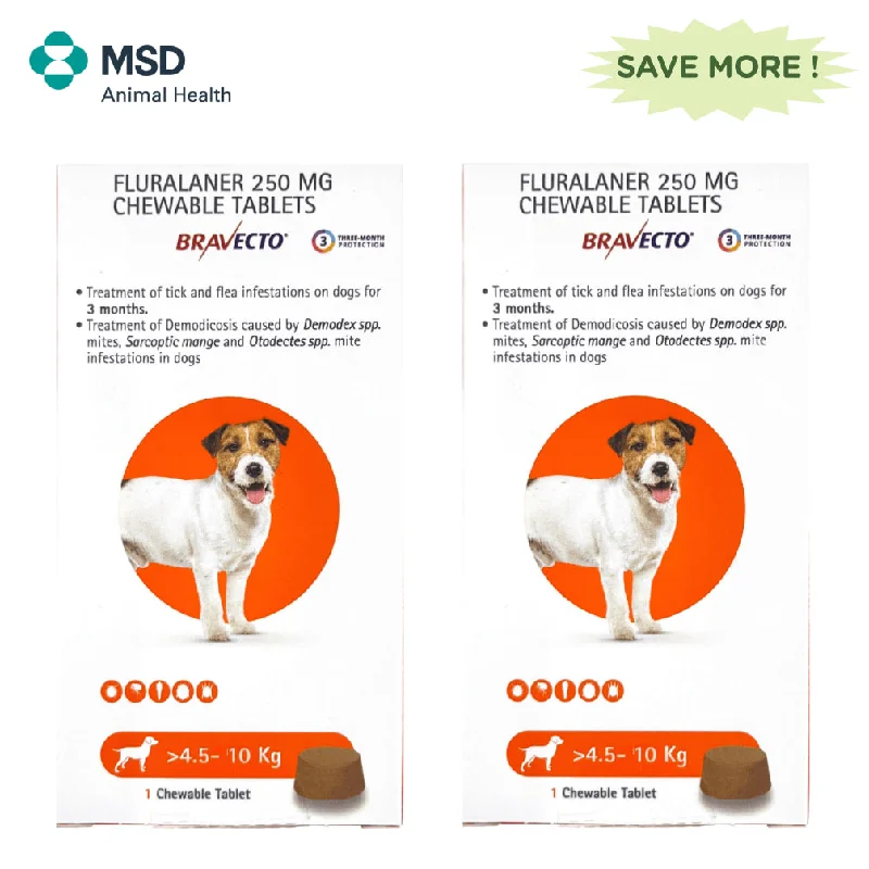 MSD Animal Health Bravecto (4.5-10kg) Tablet Combo (2 tablets)