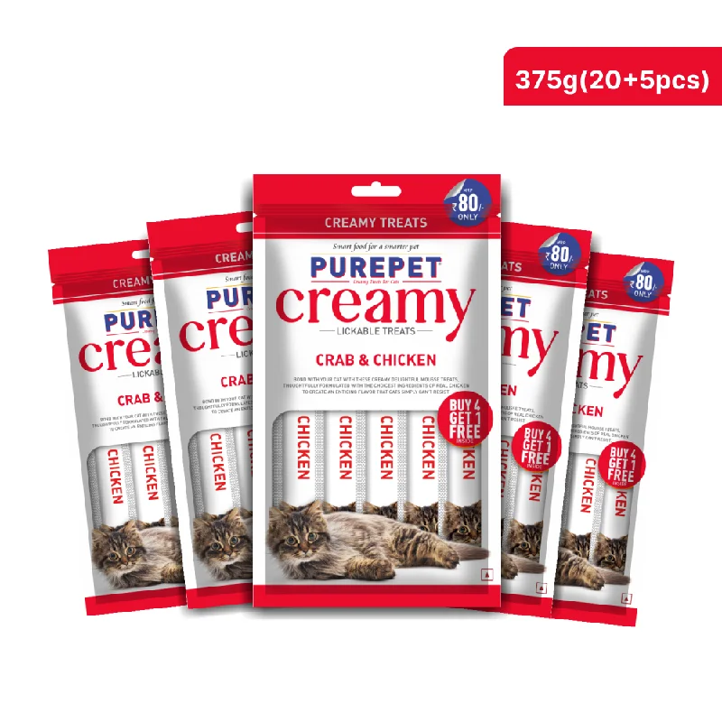 Purepet Crab and Chicken Lickable Creamy Treats for Cats