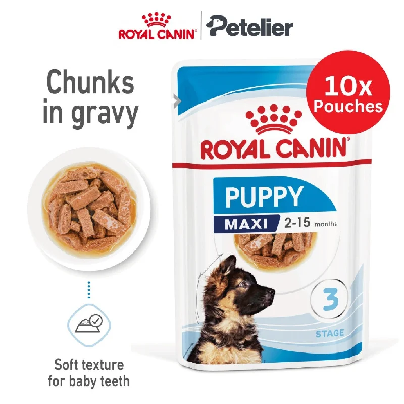 Royal Canin Maxi Puppy (140g x 10 Pouches) Wet Dog Food - Size Health Nutrition