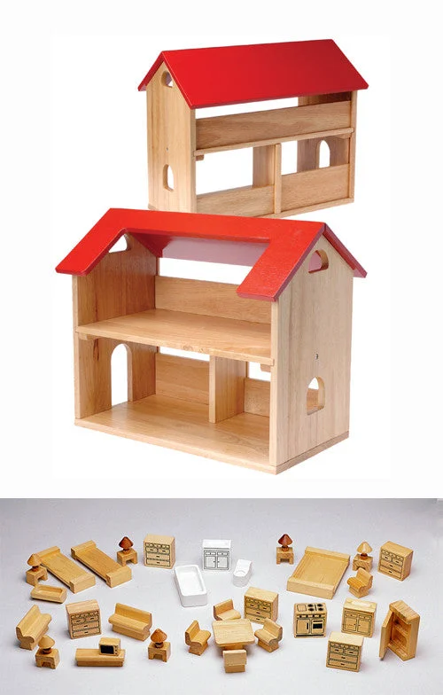 Sturdy Play House & Hardwood Furniture Set