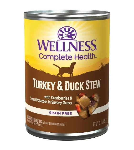 Wellness Complete Health Grain-Free Turkey & Duck Stew with Cranberries & Sweet Potatoes in Savory Gravy Wet Dog Food