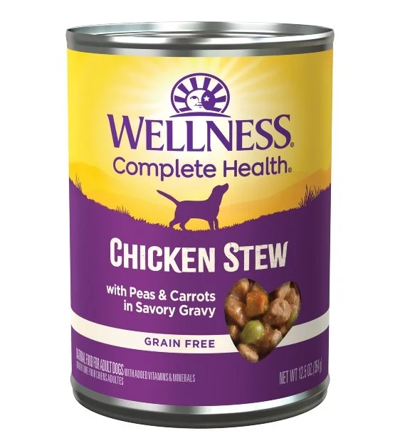 Wellness Complete Health Grain-Free Chicken Stew with Peas & Carrots in Savory Gravy Wet Dog Food