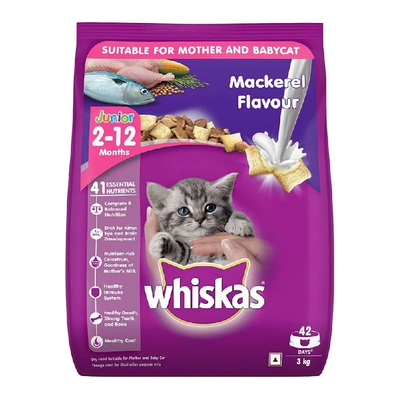 Whiskas Mackerel Flavour Dry Food for Mother and Baby Cat (Limited Shelf Life)